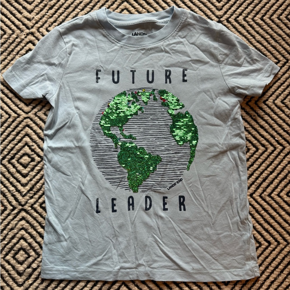 Lands’ End sequin t shirt 100% cotton